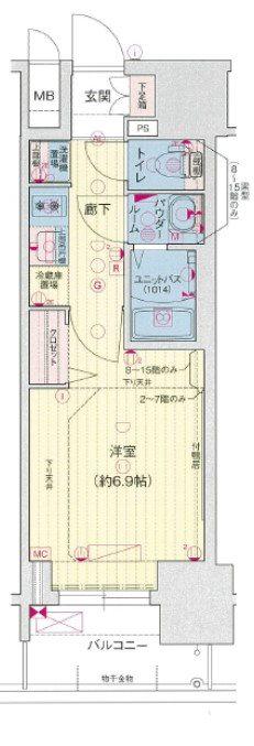 プレサンスTHE久屋大通レジェンド(1K/2階)の間取り写真