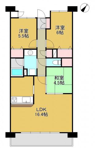 アウルステージ西市(3LDK/11階)の間取り写真