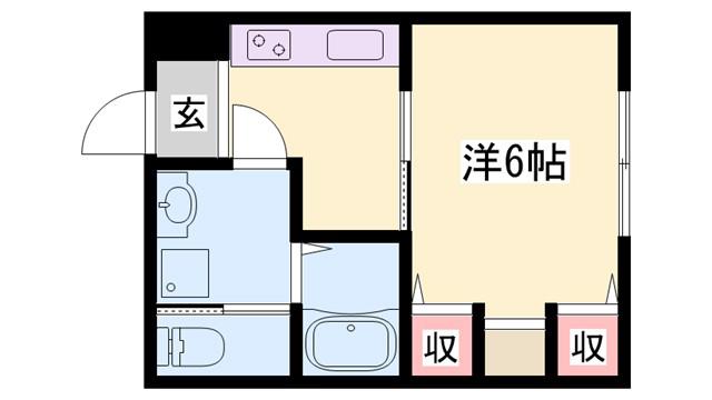 プレシャスシーン I(1K/1階)の間取り写真
