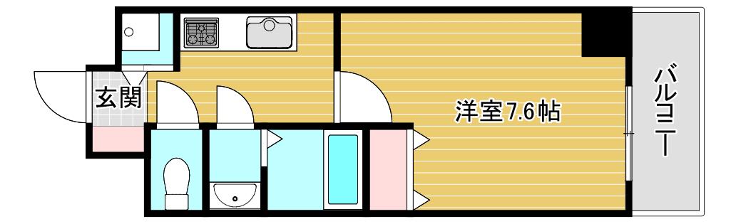 シャルマンフジ阿波座ウエスト(1K/9階)の間取り写真