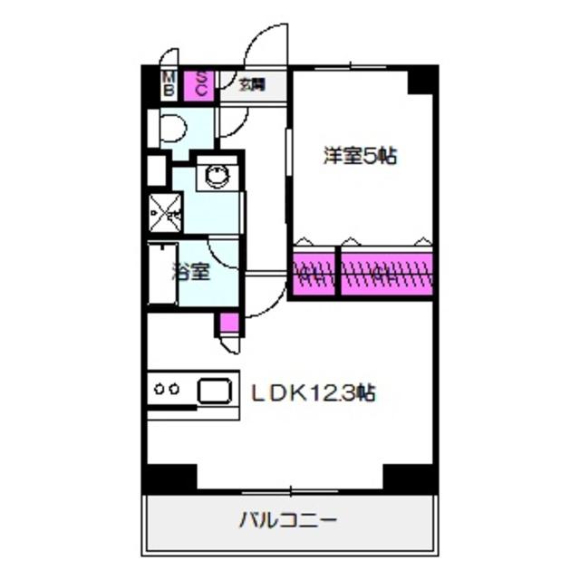 ESTAGEO関目高殿(1LDK/5階)の間取り写真