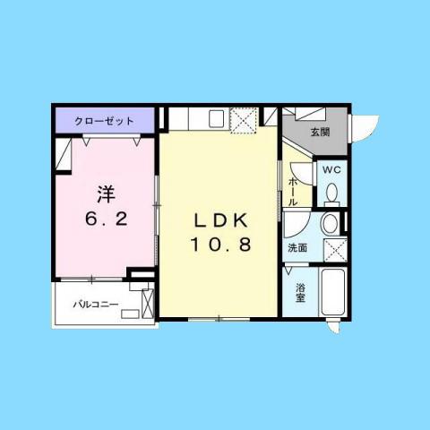 フラットT&T 西中延(1LDK/1階)の間取り写真