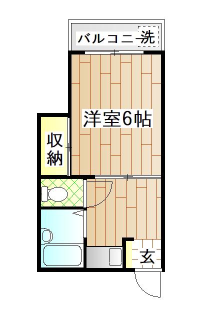 シルクハイツ(1K/2階)の間取り写真