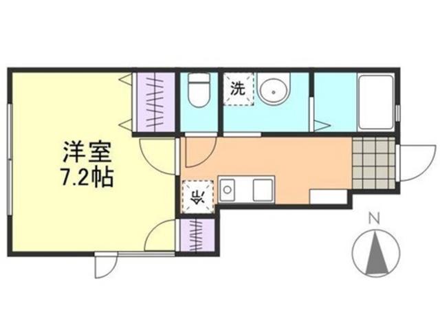 CASA ウエスト(1K/1階)の間取り写真