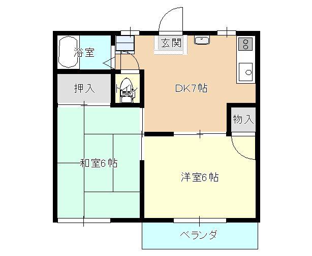 エステート光洋(2DK/2階)の間取り写真
