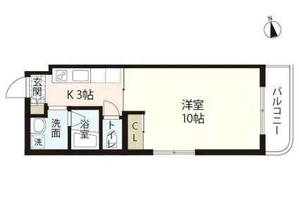 リバーハイム古市(1K/1階)の間取り写真