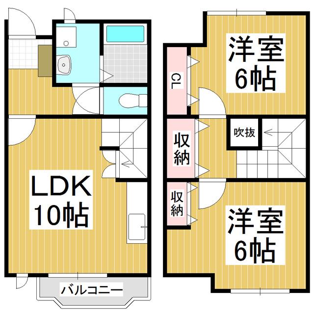カールド・ファミリア(2LDK/1階)の間取り写真