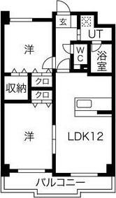 ヴィラ・ヴェール(2LDK/2階)の間取り写真