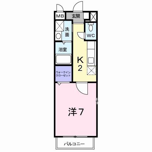 コンフォートR(1K/1階)の間取り写真