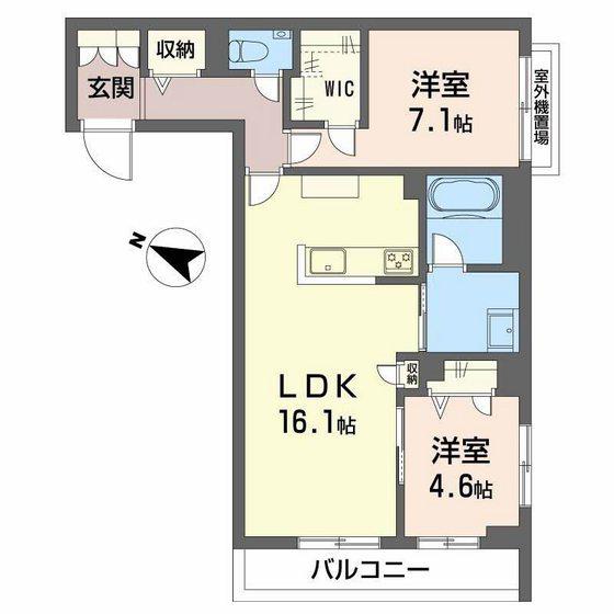 CASA ニックスV(2LDK/2階)の間取り写真