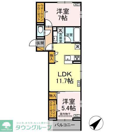 フレアII(2LDK/2階)の間取り写真