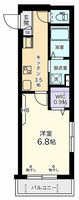 COCORO1535(1K/1階)の間取り写真