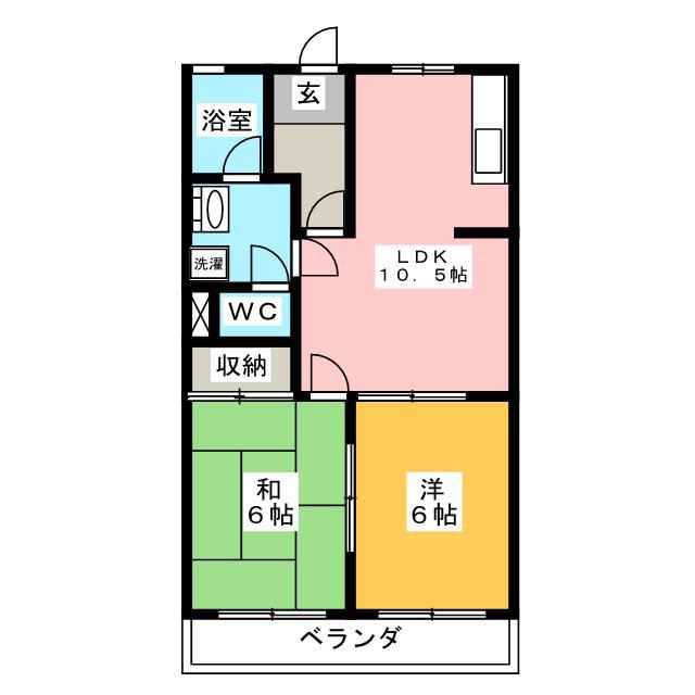 コートプレイスイースト(2LDK/1階)の間取り写真