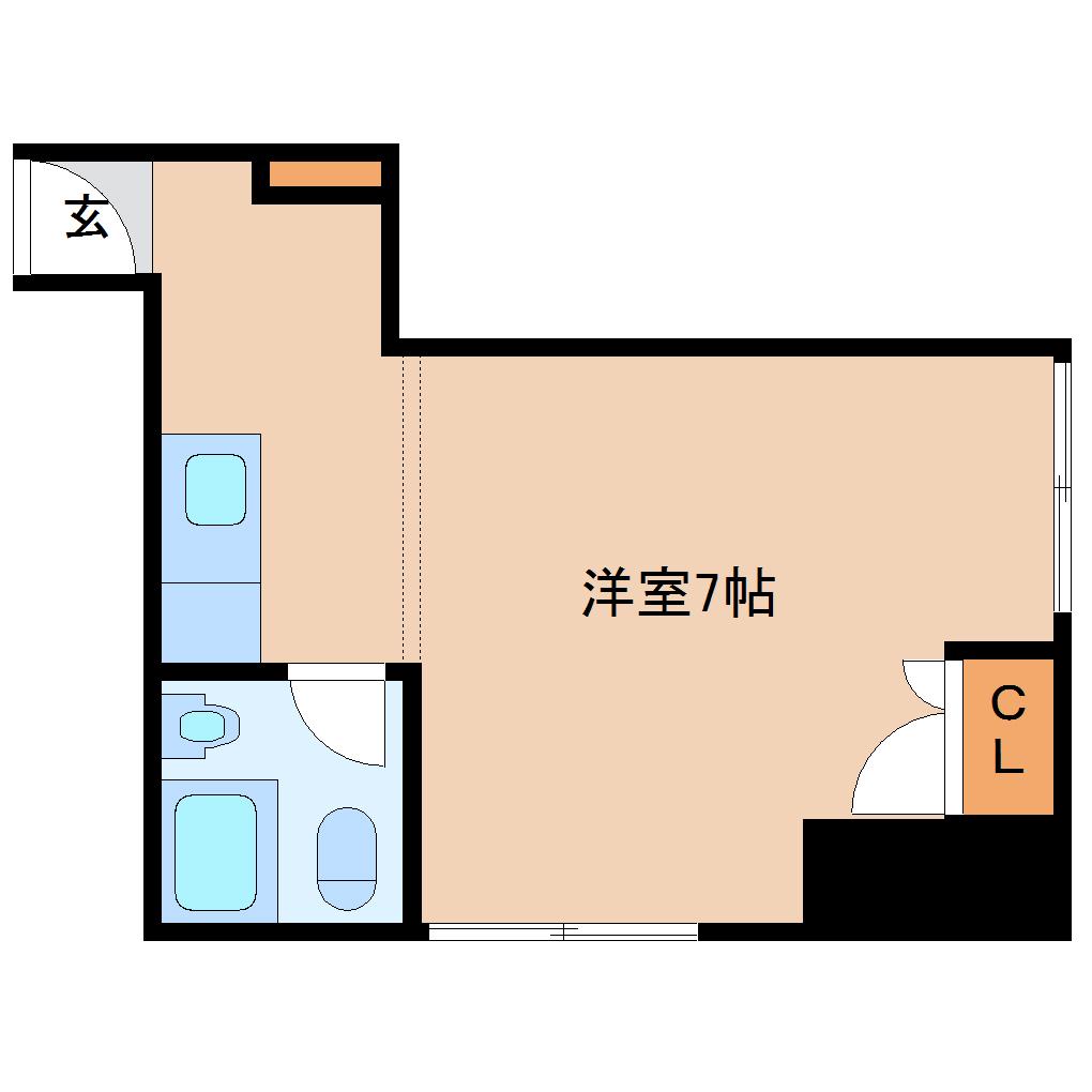 クレール小林(1K/2階)の間取り写真