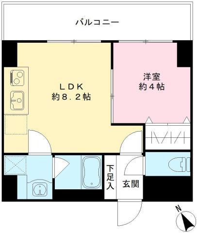 LUVIAS堺(1DK/5階)の間取り写真