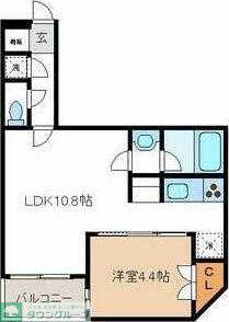ビバリーホームズ吉祥寺(1LDK/2階)の間取り写真