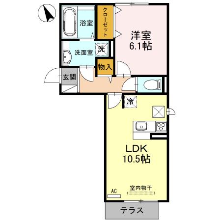 ヴィラ シャルマン(1LDK/1階)の間取り写真