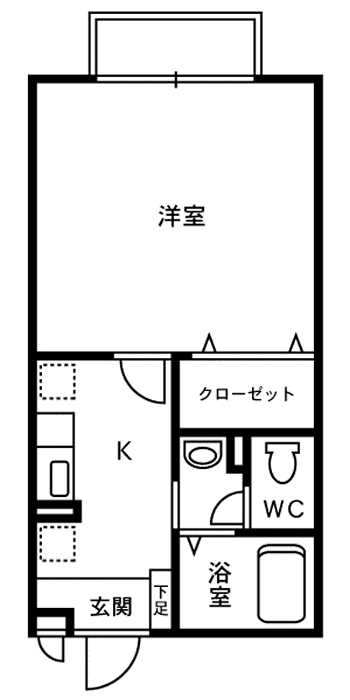 リバーサイド木崎I(1K/1階)の間取り写真
