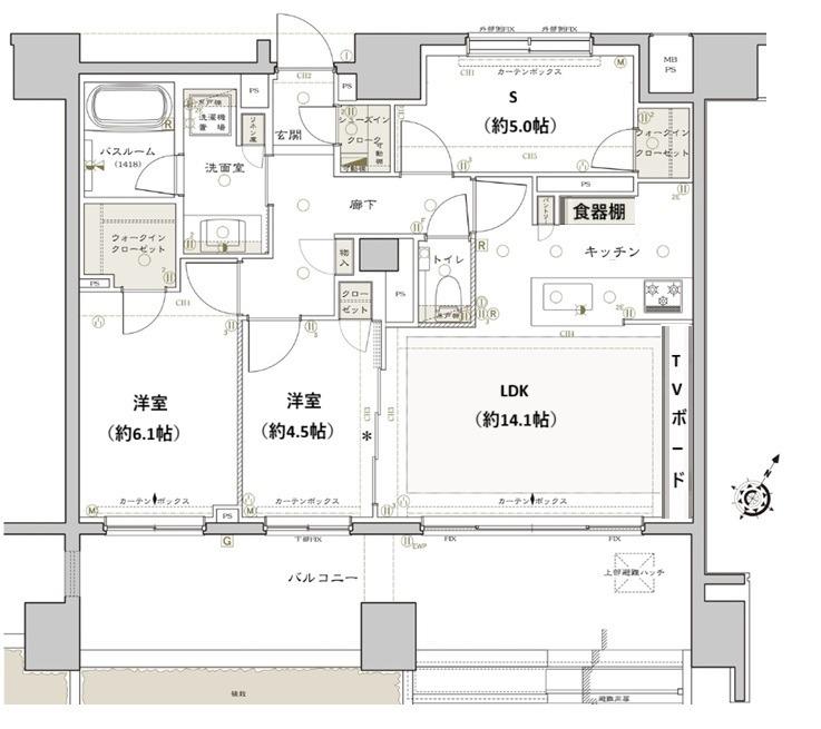 クリオレジダンス横浜ザマークス(3LDK/1階)の間取り写真