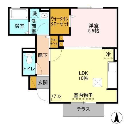 プランドール(1LDK/1階)の間取り写真