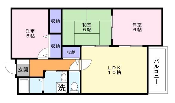 ブエナビスタ高砂(3LDK/2階)の間取り写真