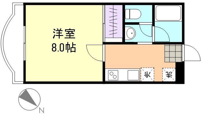 シンフォニア中央(1K/2階)の間取り写真