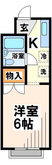 プラムハウス(1K/2階)の間取り写真
