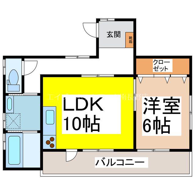コーポペペ(1LDK/2階)の間取り写真
