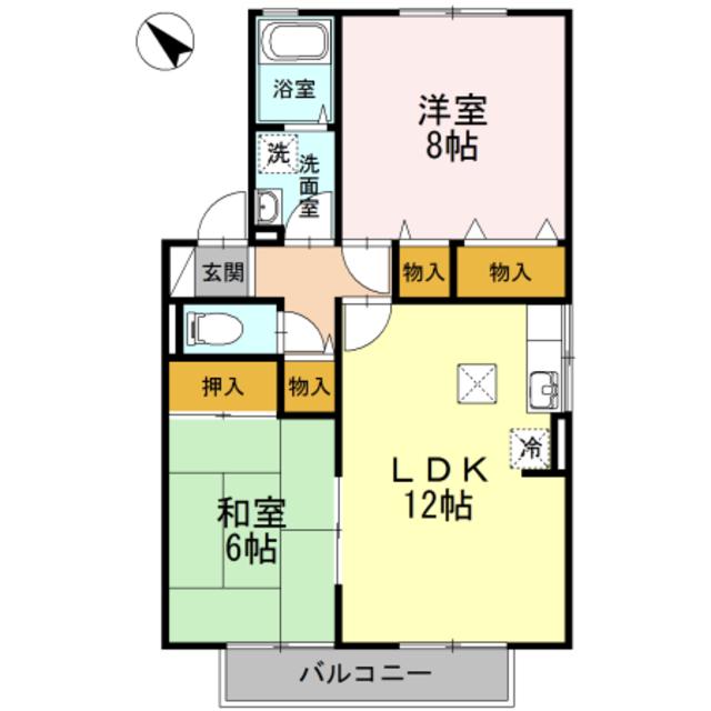 コアロードS(2LDK/1階)の間取り写真