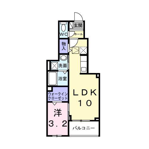 エヴァーガーデン町屋(1LDK/1階)の間取り写真