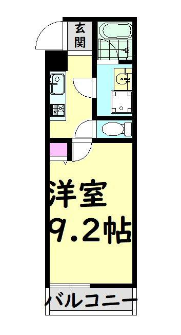 リヴェール和泉(1K/1階)の間取り写真