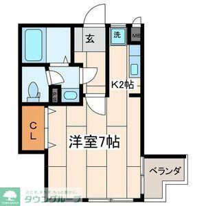 クレール湘南(1K/3階)の間取り写真