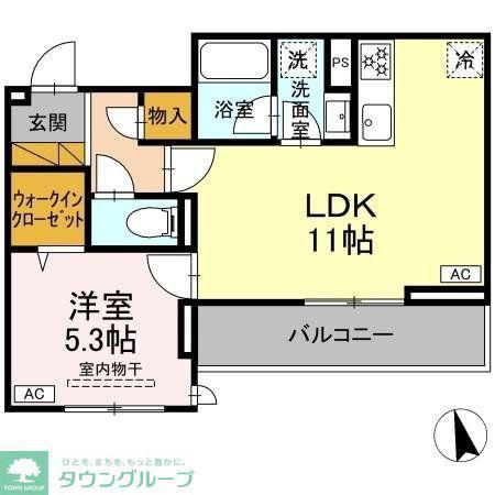 KURASHIRO(1LDK/3階)の間取り写真
