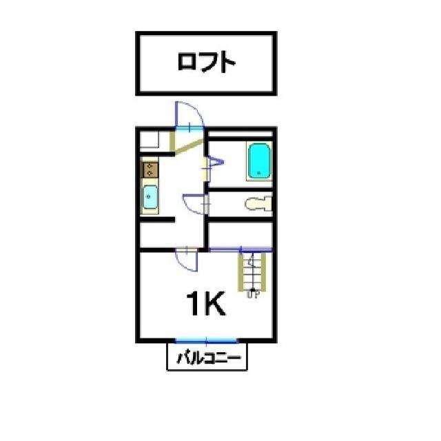 オレンジビラ(1K/2階)の間取り写真