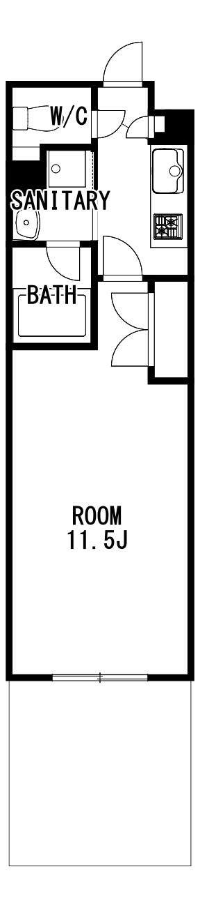 シティライフ本山東(1K/1階)の間取り写真
