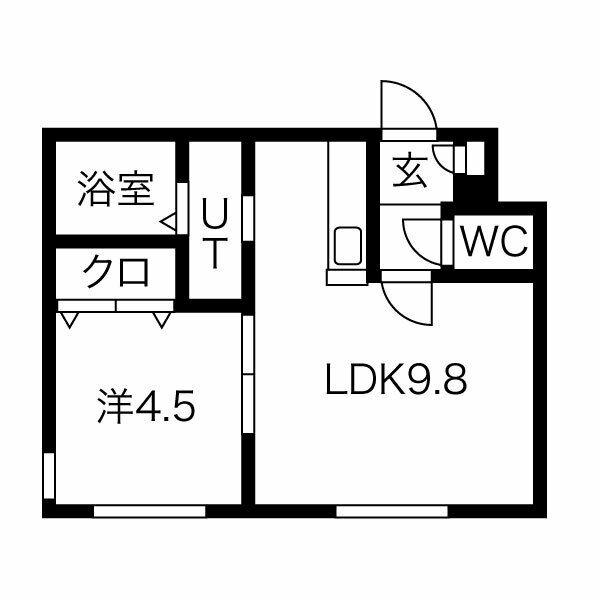 ING南8条(1LDK/3階)の間取り写真