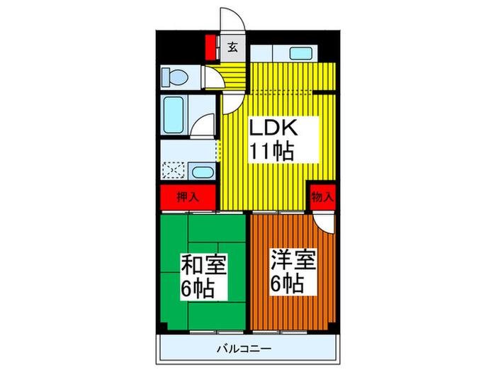 ラピスマイシャトー(2LDK/3階)の間取り写真
