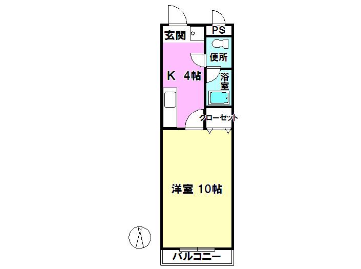 ベルウッド(1K/3階)の間取り写真