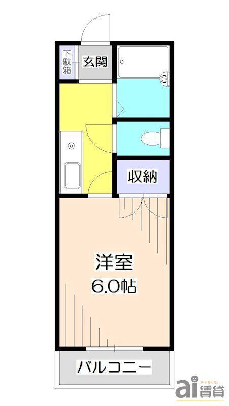 ケイアイプラザA棟(1K/3階)の間取り写真