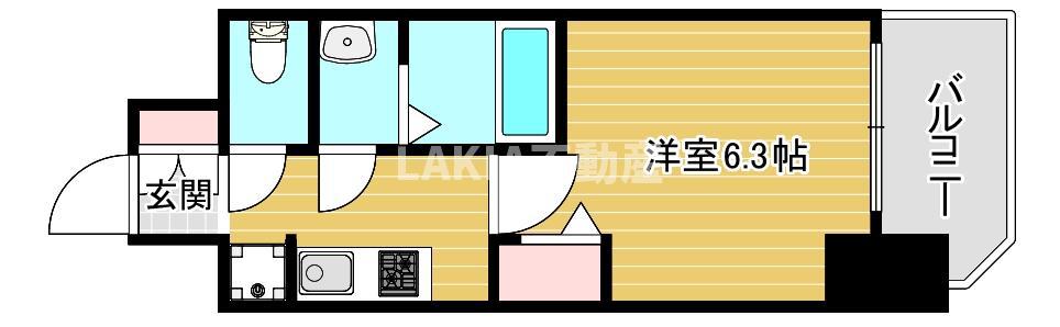 プレサンス DOMECITY コレーレ(1K/3階)の間取り写真