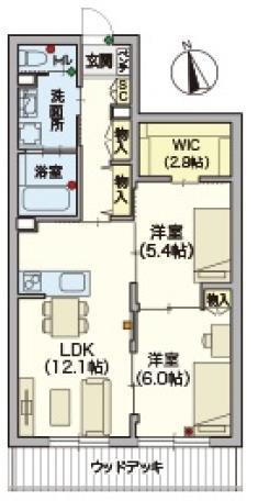 ヘーベルVILLAGE 浦和本太(2LDK/1階)の間取り写真