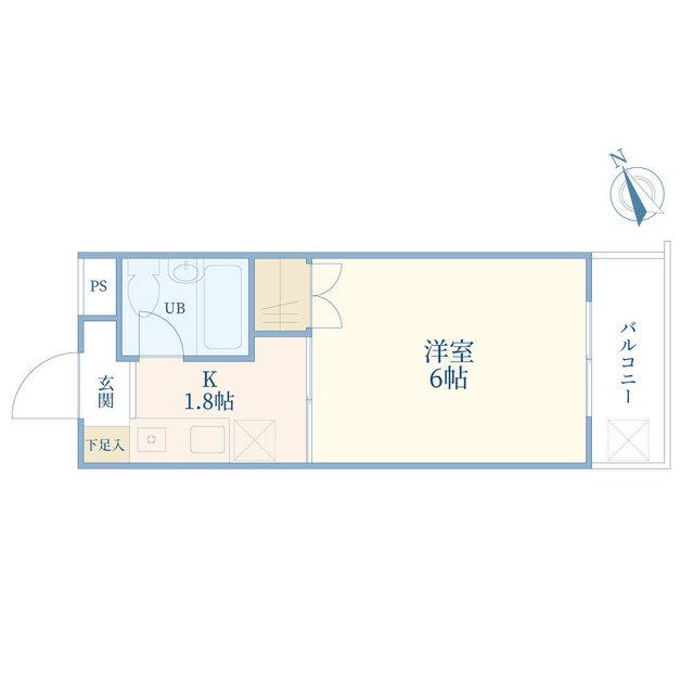 ハイタウン世田谷代田(1K/1階)の間取り写真