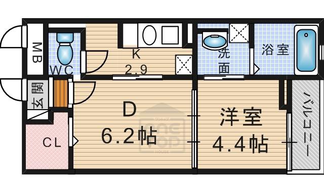 グランシャリオⅡ(1LDK/2階)の間取り写真