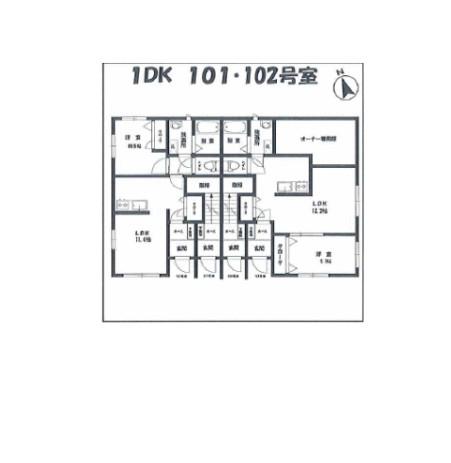 URDAN MAISON 三橋(1LDK/1階)の間取り写真