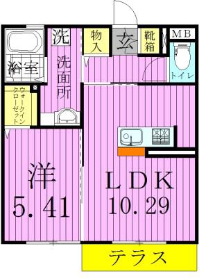 クレールⅧ(1LDK/2階)の間取り写真