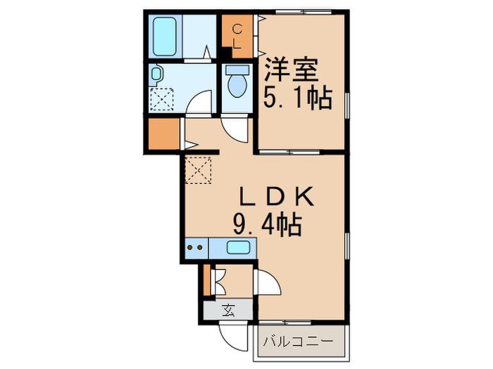 アムール千歳台I(1LDK/1階)の間取り写真