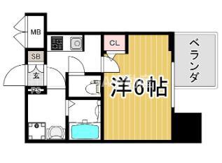 サムティ北浜EST(1K/4階)の間取り写真