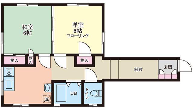 小柳アパート(2DK/2階)の間取り写真