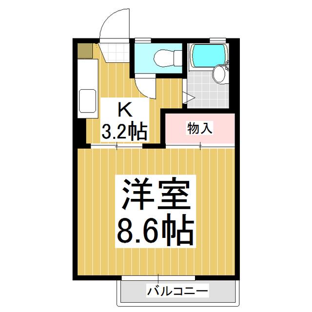 フレグランスかわい(1K/2階)の間取り写真