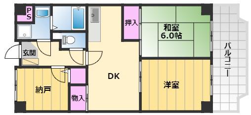 グランドール岸和田(3DK/3階)の間取り写真